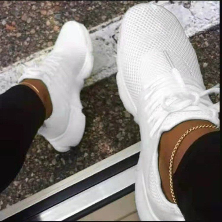 New Thick-soled Fly-woven Mesh Large Size Outdoor Breathable Sneakers