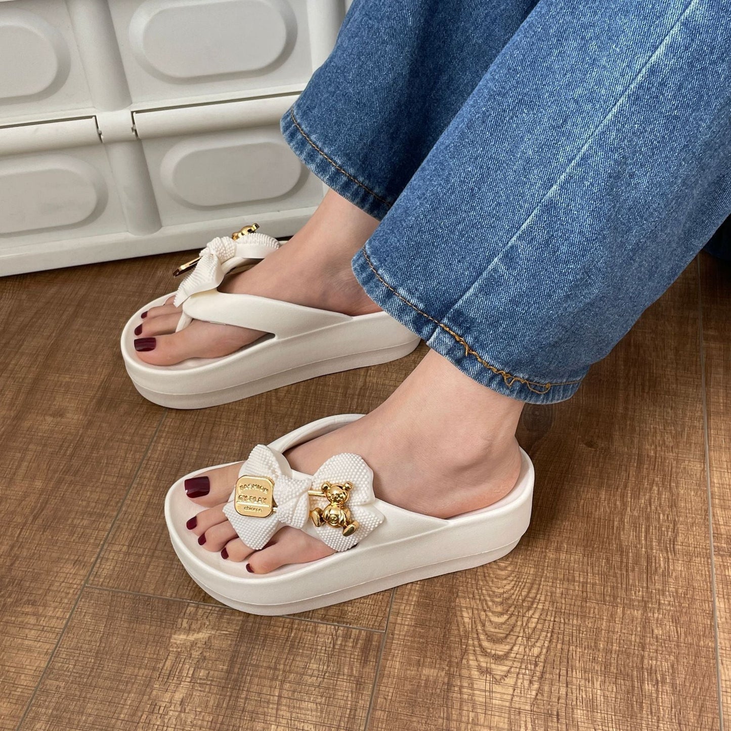 Thick-soled Deodorant Butterfly Bear Eva Slippers