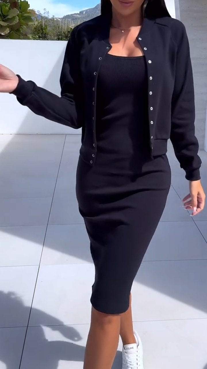 2026 European And American Women's Hot Selling Autumn And Winter New Suspender Skirt Jacket Two-piece Set