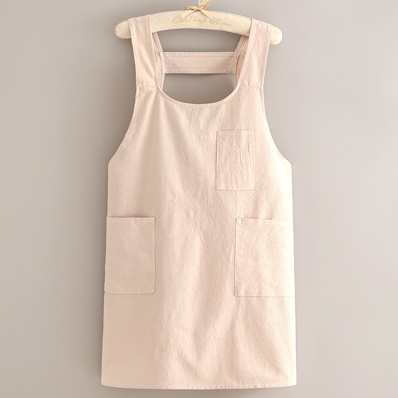 Canvas Breathable Cotton Linen Apron Household Kitchen Antifouling Wear-resistant
