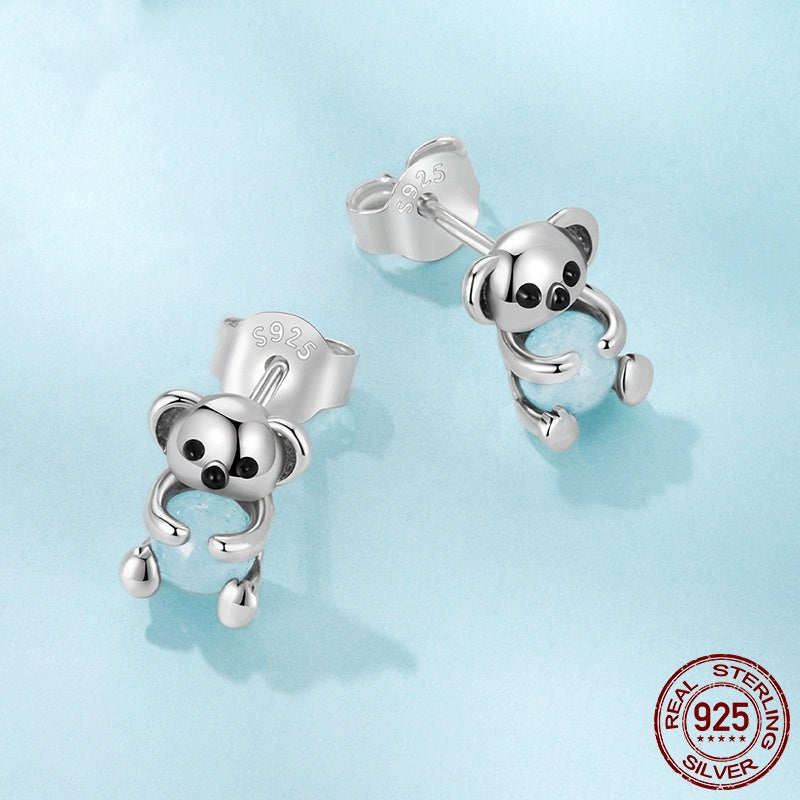 Exquisite Koala Earrings S925 Sterling Silver Earrings