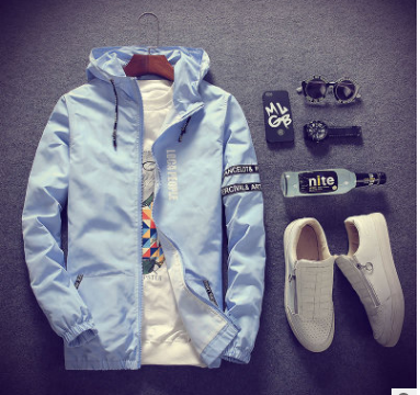 Men's Lettered Hooded Jacket