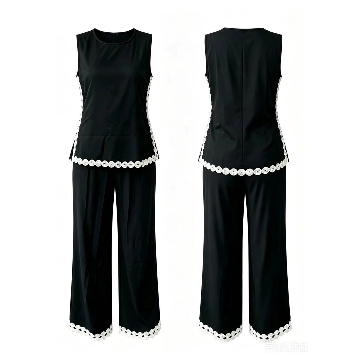 New 2026 Sleeveless Casual Pants Set Plus Size Vacation Outfit