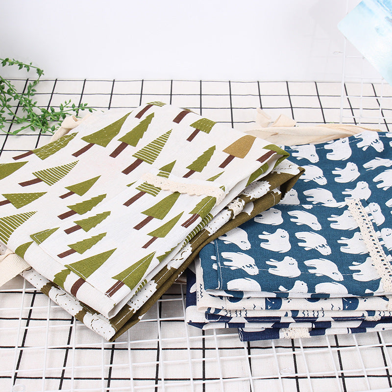 Japanese Style Cotton And Linen Sleeveless Apron Kitchen