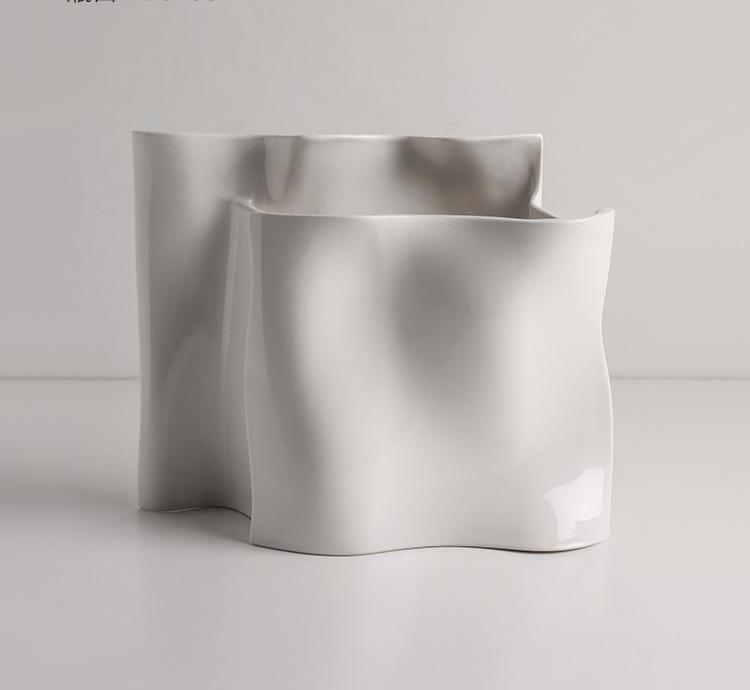 Ceramic Silver Vase Electroplating Light Luxury Flower