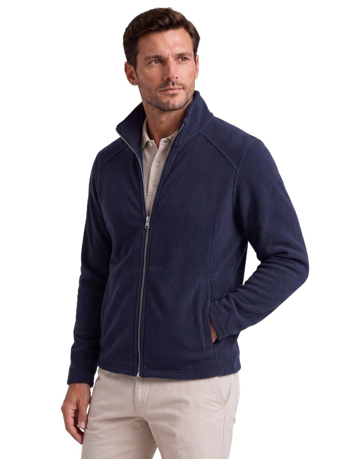 2026 Autumn Winter Foreign Trade Cross-Border Men's Polar Fleece Softshell Jacket European Size Foreign Trade Men's Zip-Up Sweatshirt Top