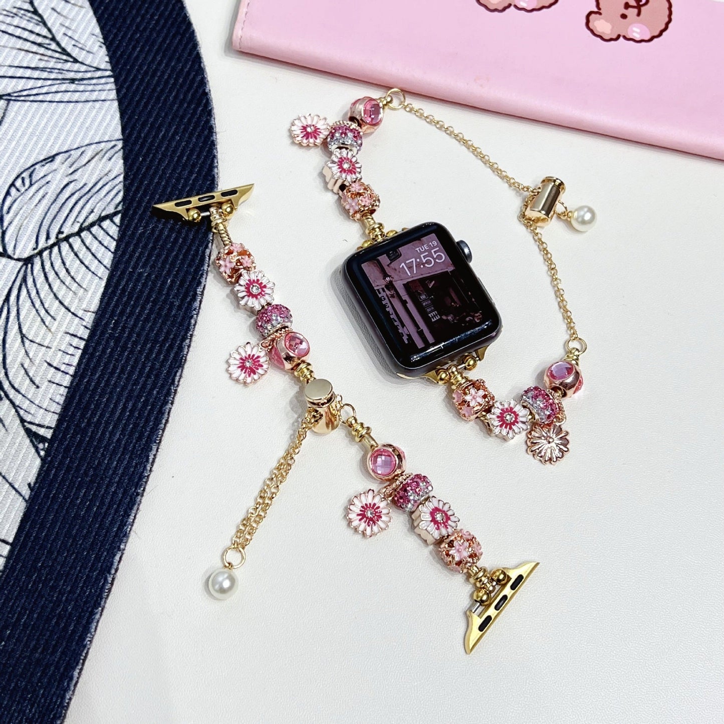 Watch With Red Flower Geometry