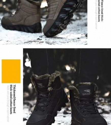 Winter Fleece-lined Thermal Cotton Shoes For Casual And Sports Wear