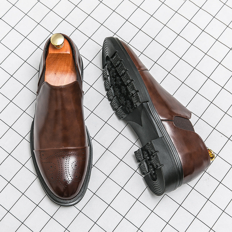 Men's Height Increasing Business Formal Wear Slip-on Lazy New Leather Shoes
