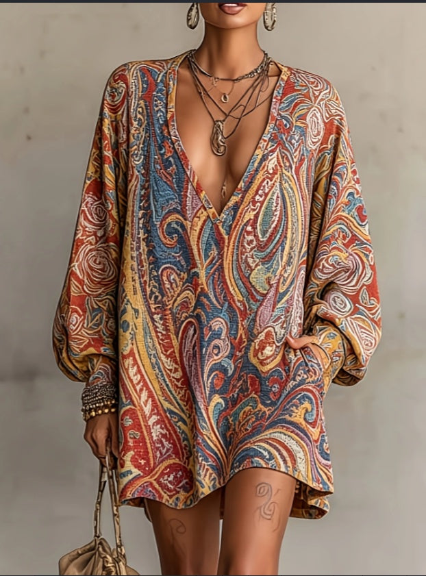2026 New Relaxed Lantern Sleeve Dress
