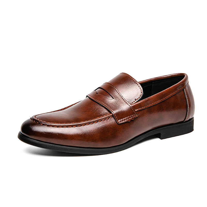 Pointed Toe Minimalist Leather Shoes In British Style