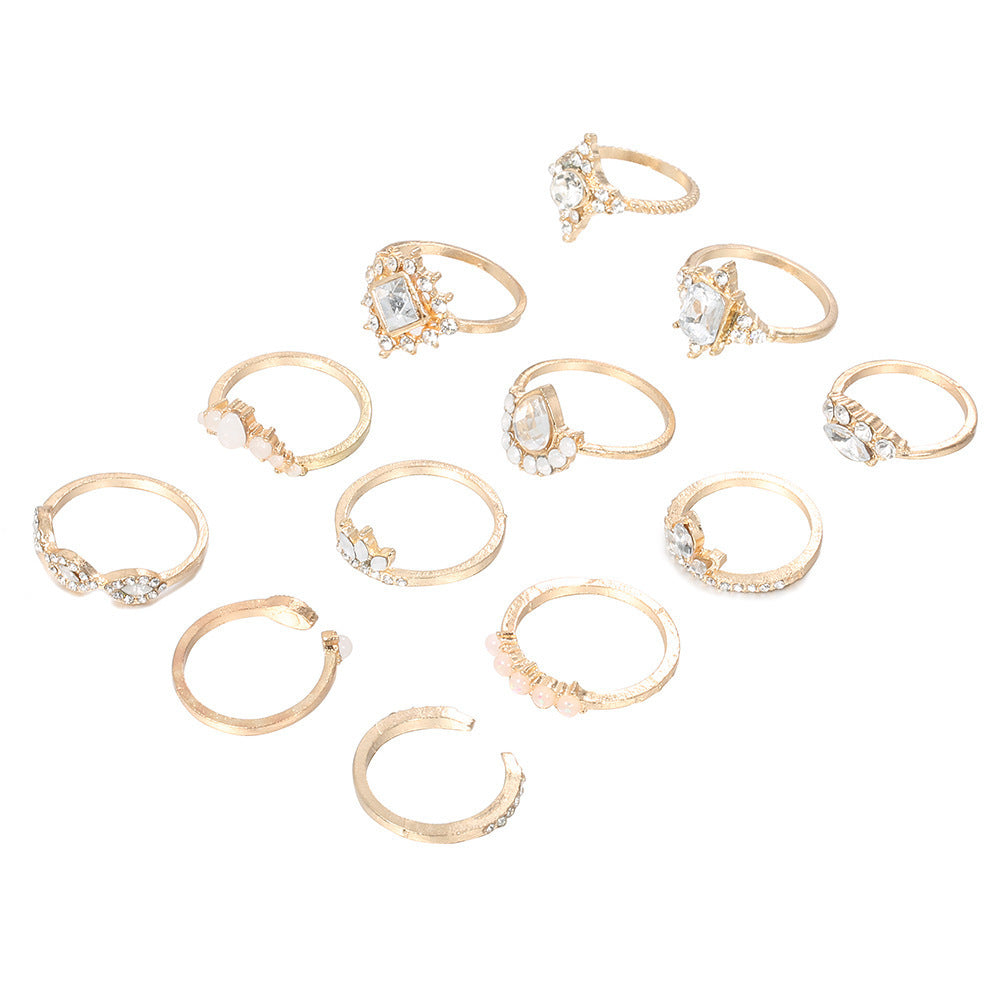 Women's Vintage Water Drop Diamond Ring Suit