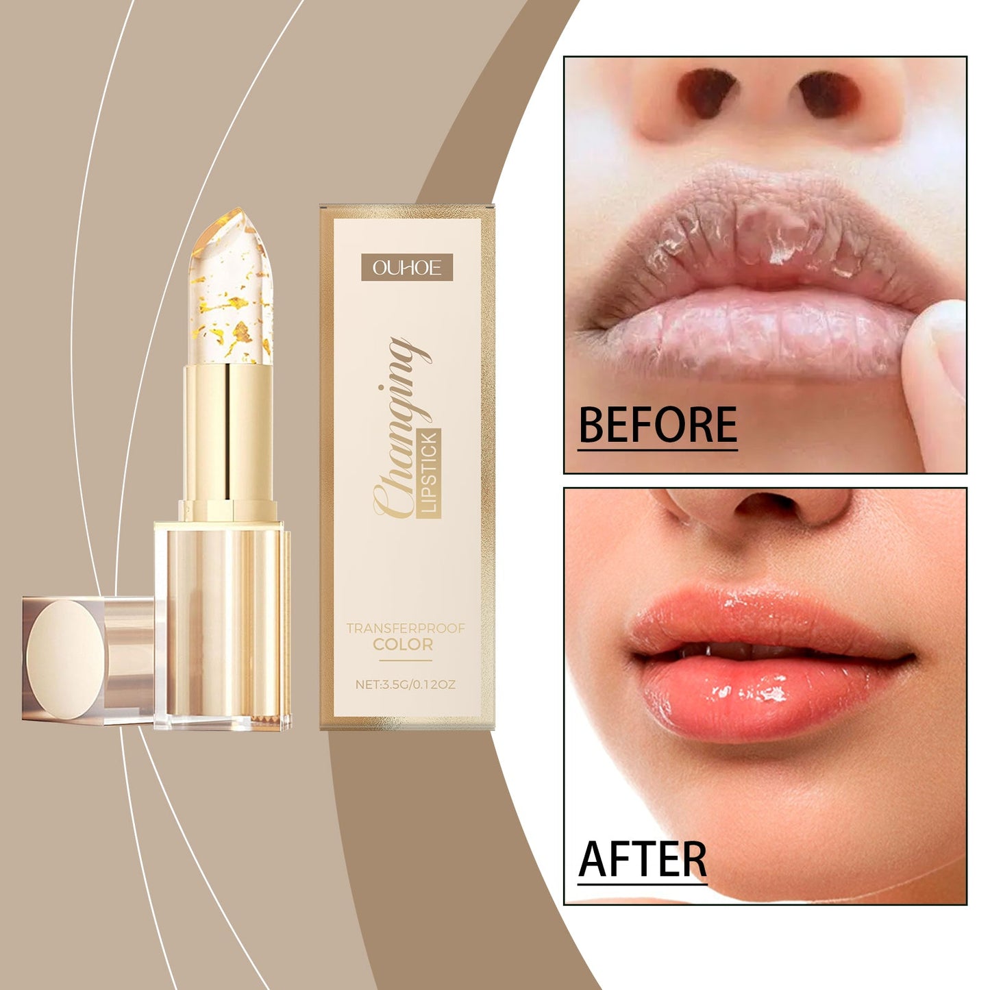Gold Leaf Color-Changing Nourishing Lipstick