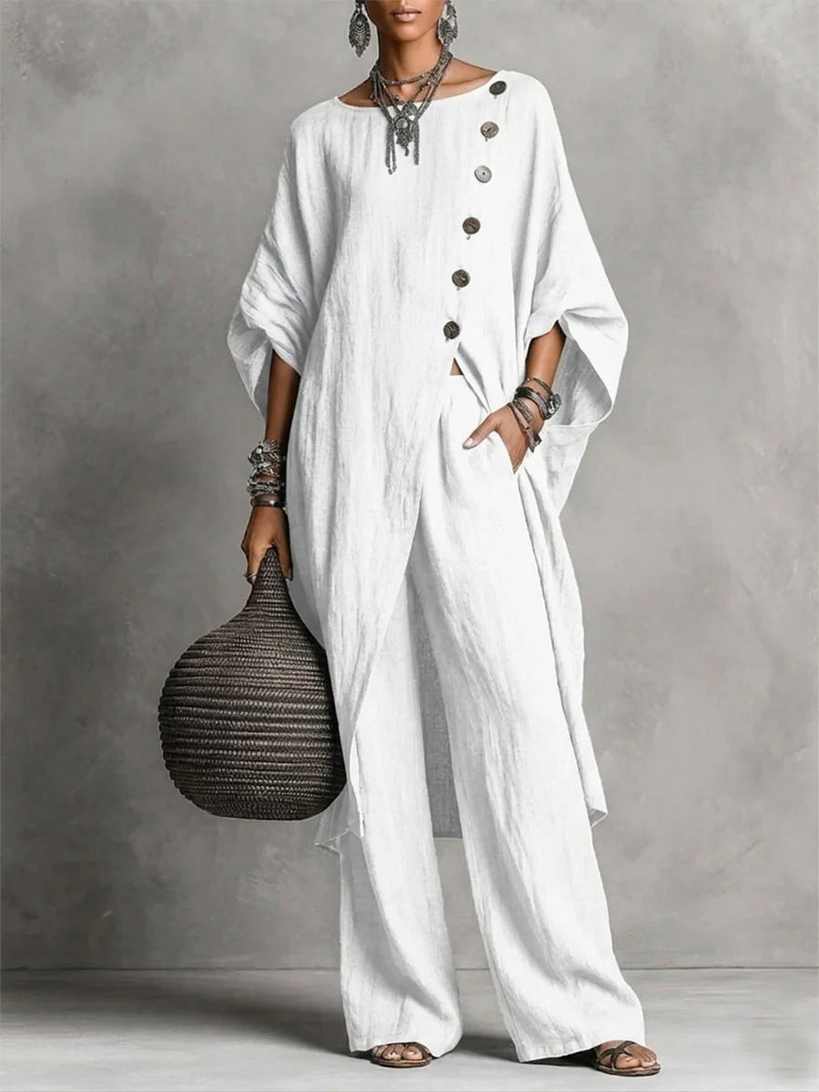 European And American New 2026 Women's Shirt Irregular Set Casual Urban Fashion Set