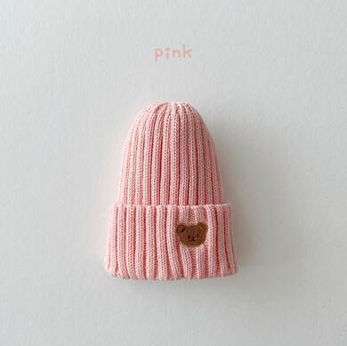 Baby Toddler Ribbed Knit Smile Face Beanie "LOVE SMILE"
