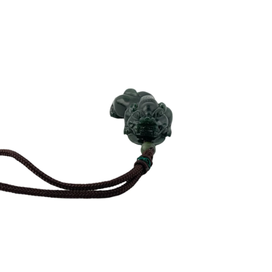 Dark Green Jade Pendant, Pi Xiu 44mm