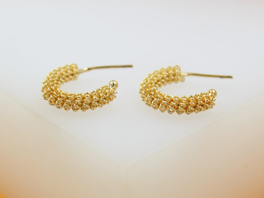 18K Gold Filled Spike Open Hoops