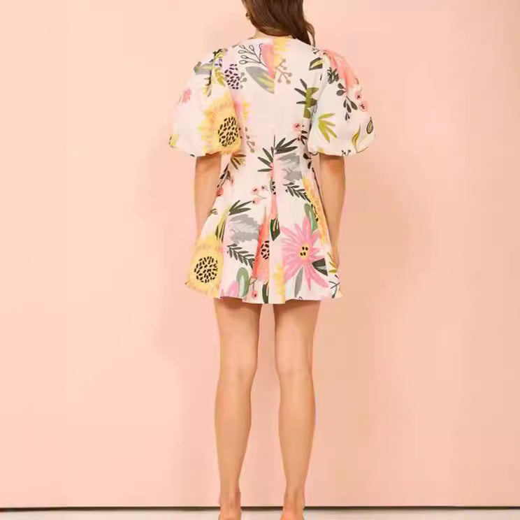 Summer Fashion Printed Pocket Dress Women