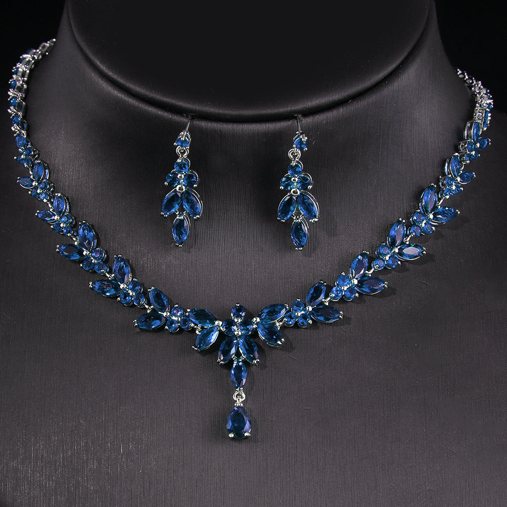 Simple White Bride Zircon Set Women