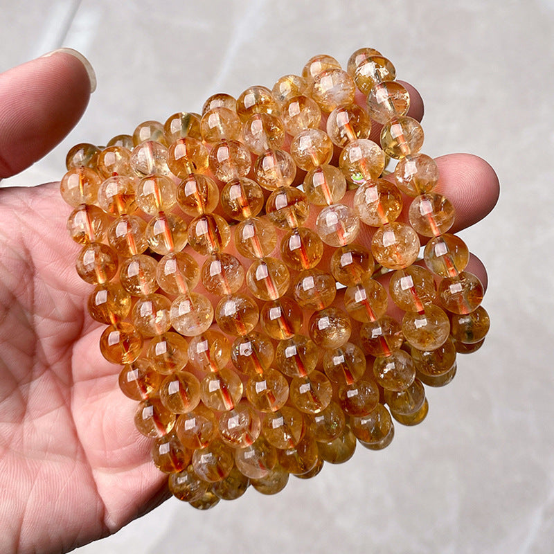 Yellow Crystal Bracelet Exhibition With Golden Yellow Crystal Beads