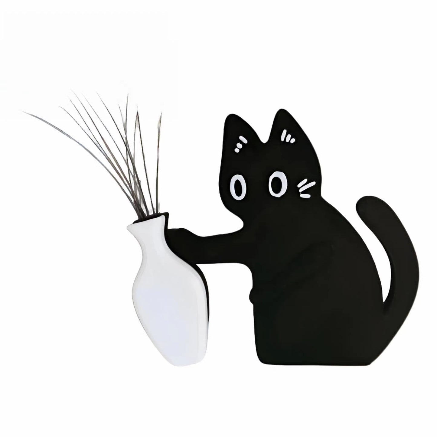 Creative Black Cat Fridge Magnet Acrylic Refrigerator Sticker Cat Whisker Fridge Magnet Figurine Kitchen Decor Gifts