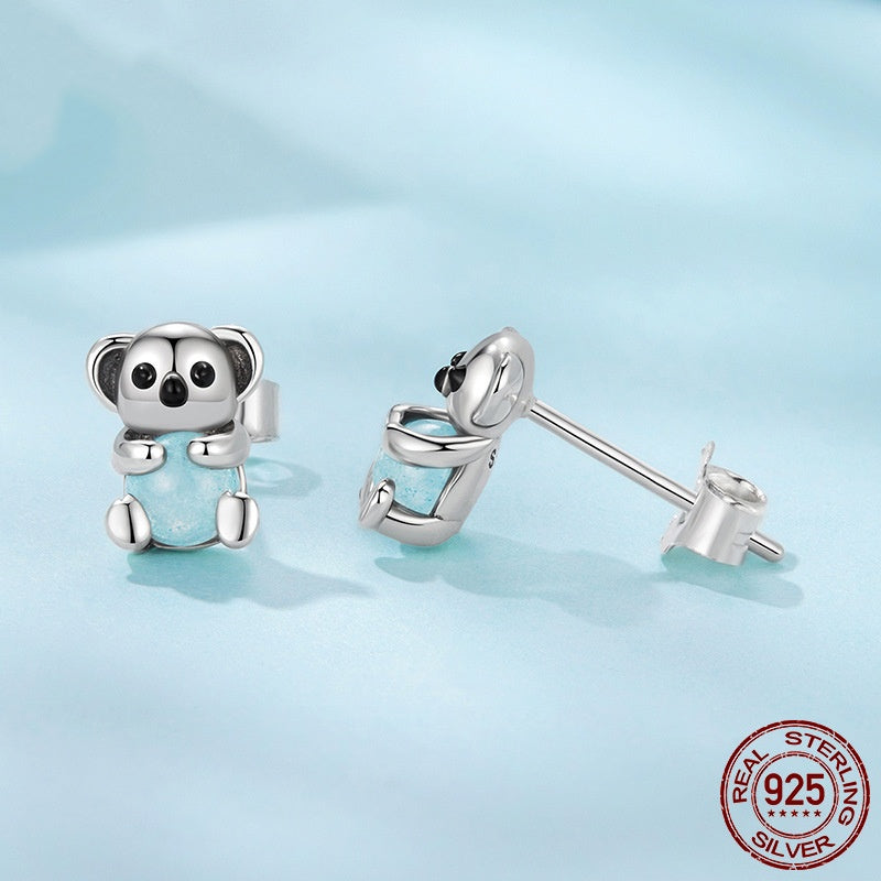 Exquisite Koala Earrings S925 Sterling Silver Earrings