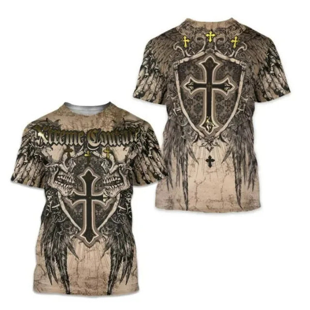 Trendy New T-shirt Foreign Trade Casual Dark Knight Short Sleeve