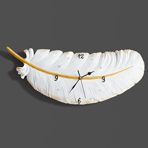 Mute Wall Clock Nordic Style Creative Living Room Background Wall Feather Clock