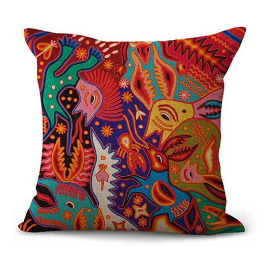 Mexican Style Cotton And Linen Pillowcase
