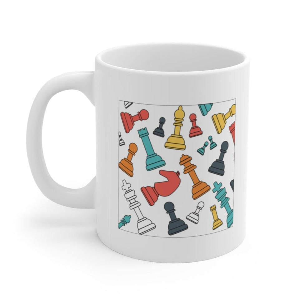 Floating Chess Pieces Ceramic Mug 11oz