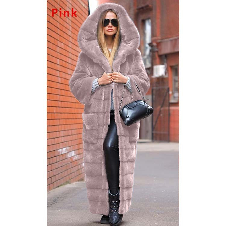 Fashionable Thickened Long Plush Women's Coat