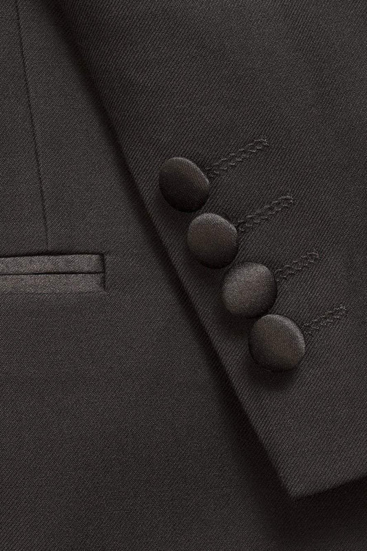 "Edge" Black Tuxedo Jacket Notch (Separates)