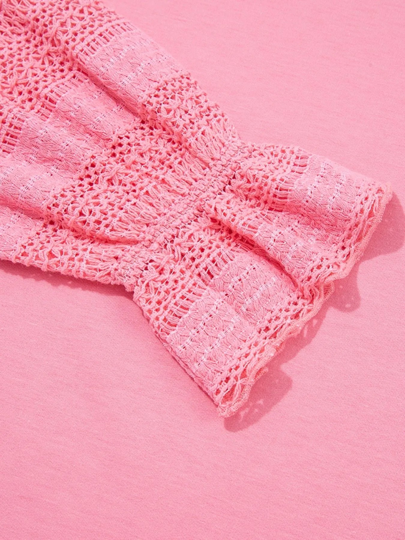 Lace Detail Flounce Sleeve Sweatshirt