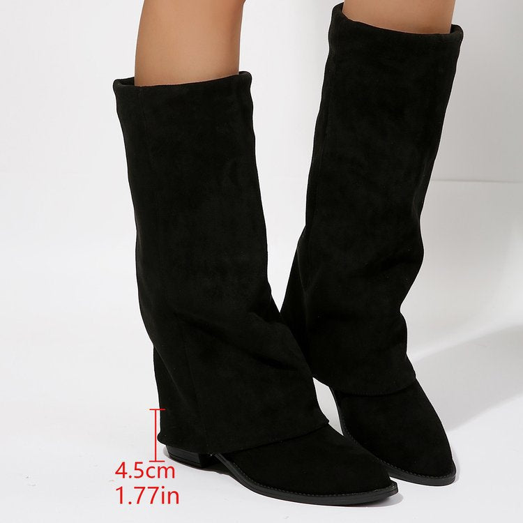 Chunky Heel Cowboy Boot Plus Size Knight Frye Boot