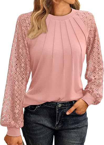 2026 Autumn New European And American Women's Long Sleeved Shirt Lace Top Casual Knitted Shirt