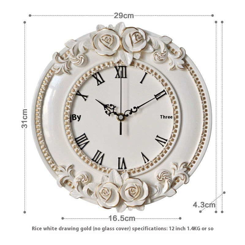 European Style Wall Clock Living Room Creative Art Clock Home