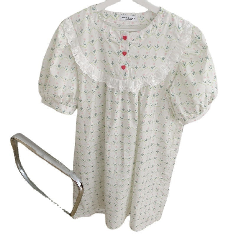 Summer New Floral Lace Nightdress For Women