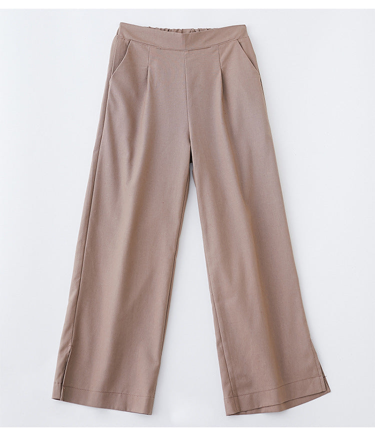 Loose Plus Size Casual Nine-point Linen Wide-leg Pants Women Casual
