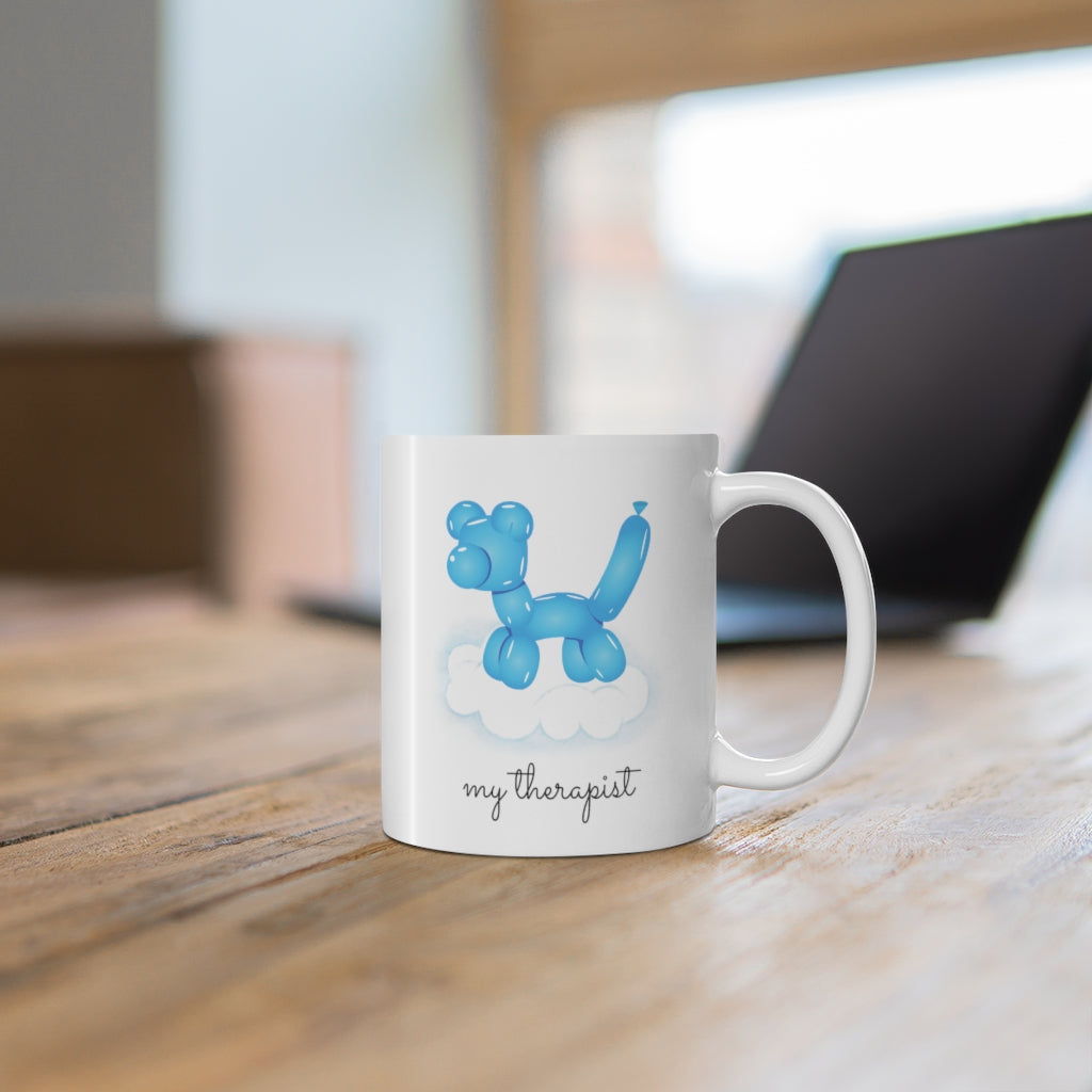 Blue Balloon Dog Theme Mug