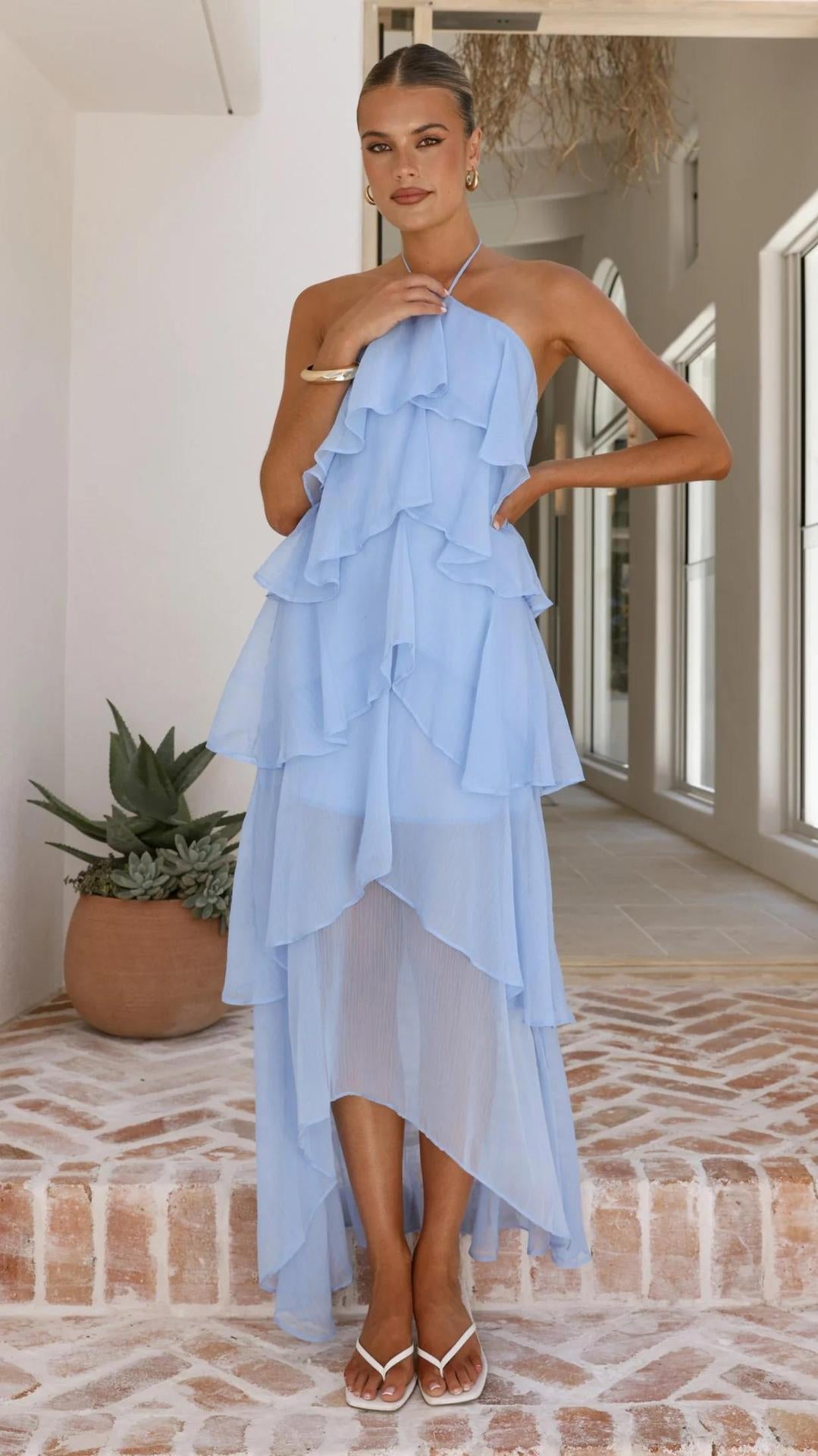 Off-shoulder Chiffon Printed Dress