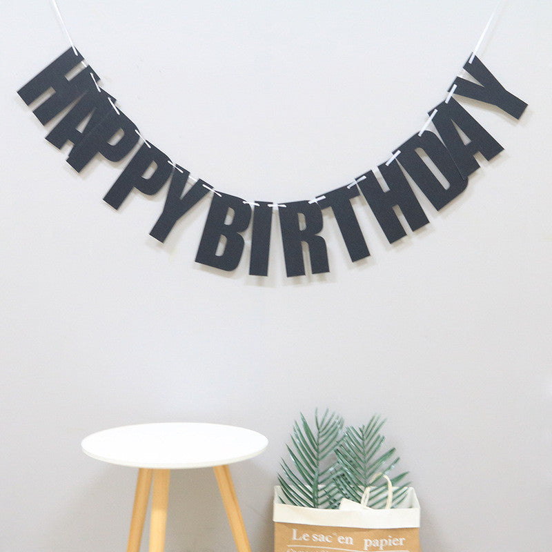 Laser Letters Birthday Pull Flag Decoration Party Supplies