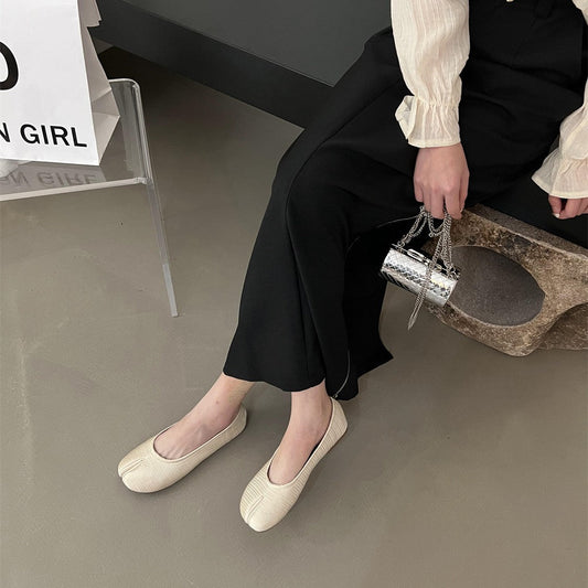Flat Bottom Silver Single-layer Shoes Women