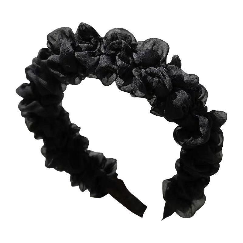 Mesh Pleats Hairband Decoration Women