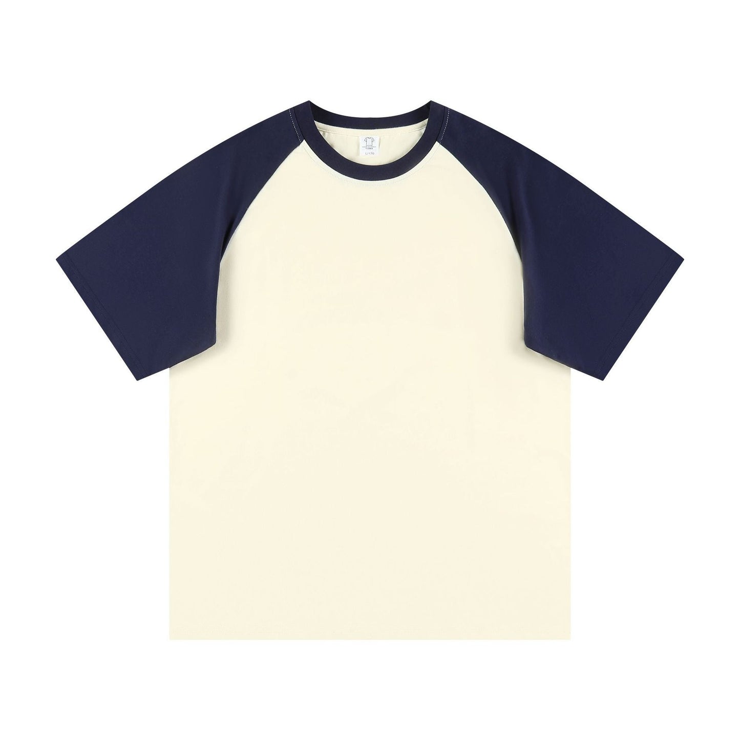 Summer 230g Contrast Color Raglan Sleeve T-shirt Men