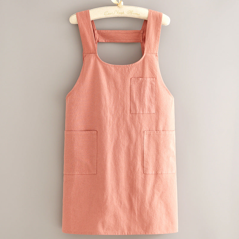 Canvas Breathable Cotton Linen Apron Household Kitchen Antifouling Wear-resistant