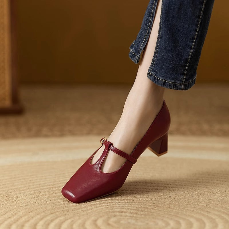 Chic Square Toe Mary Janes