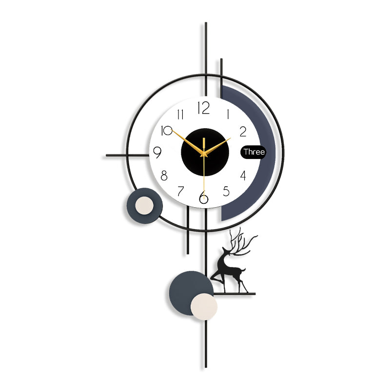 Modern Deer Wall Clock Nordic Geometric Living Room Decor