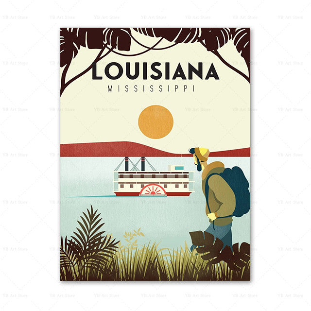 Travel City Poster Canvas Painting Art Home Decor