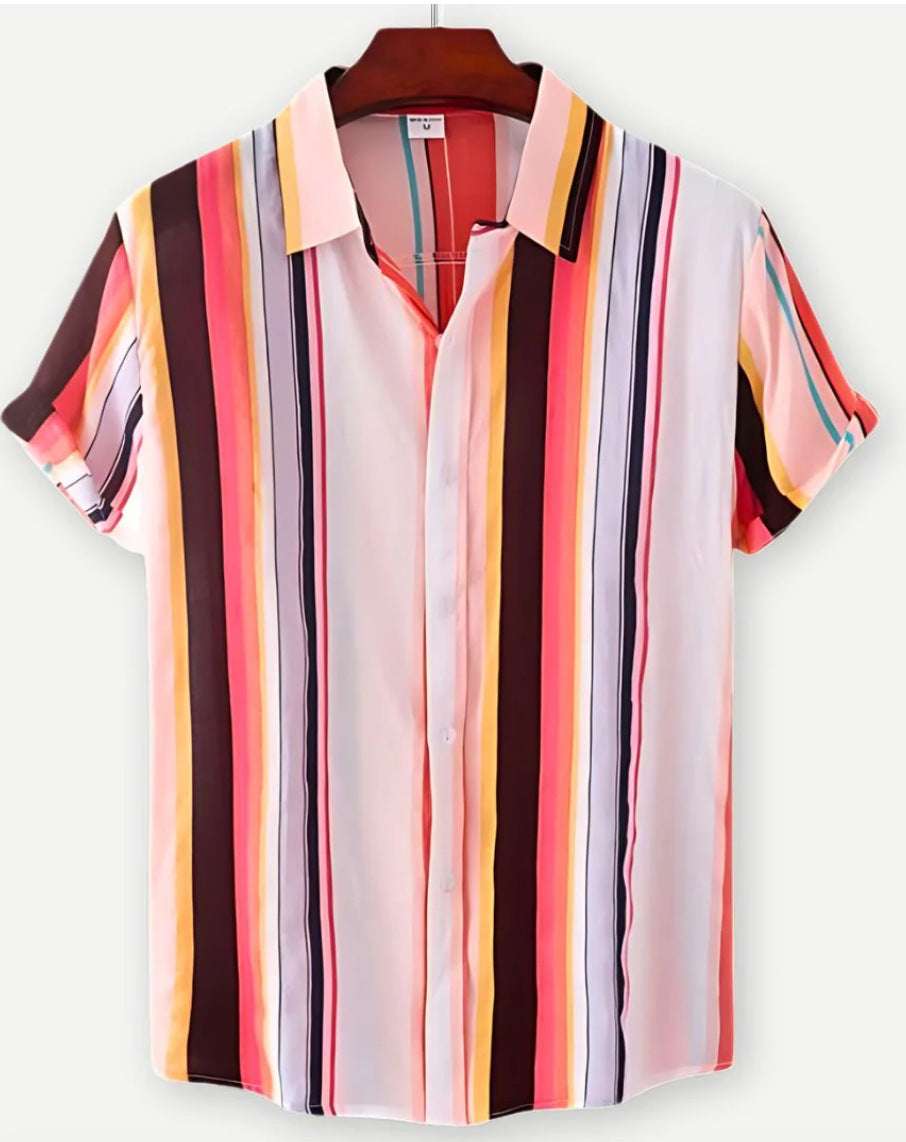 Hawaiian Printing Lapel Short Sleeve Shirt