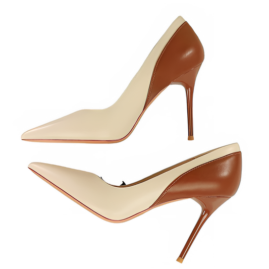 BIGTREE Shoes Color Blocking Women Pumps Pointed Tip High Heels Sexy Party Shoes Stilettos Heels Women Shoes Large Size 42 43